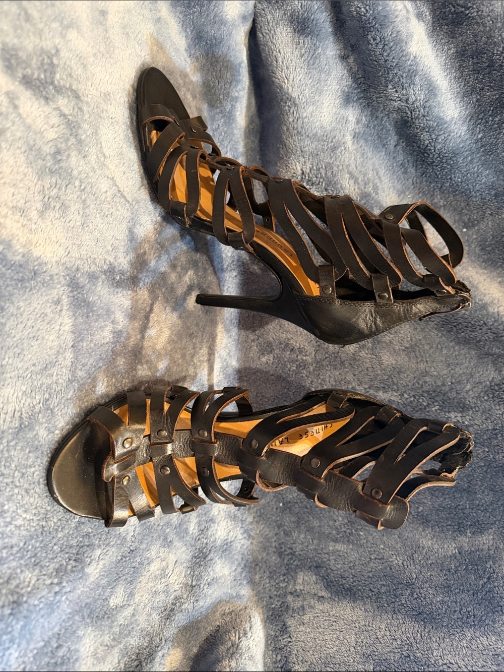 CL by Chinese Laundry Black Strappy Gladiator Stiletto Heels
